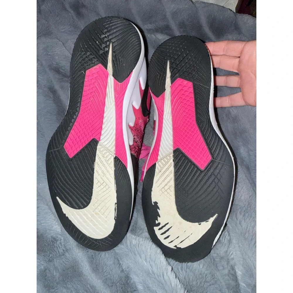 Nike Air Zoom Vapor X Knit Pink Black Tennis Shoes AA8027-605 Womens 11